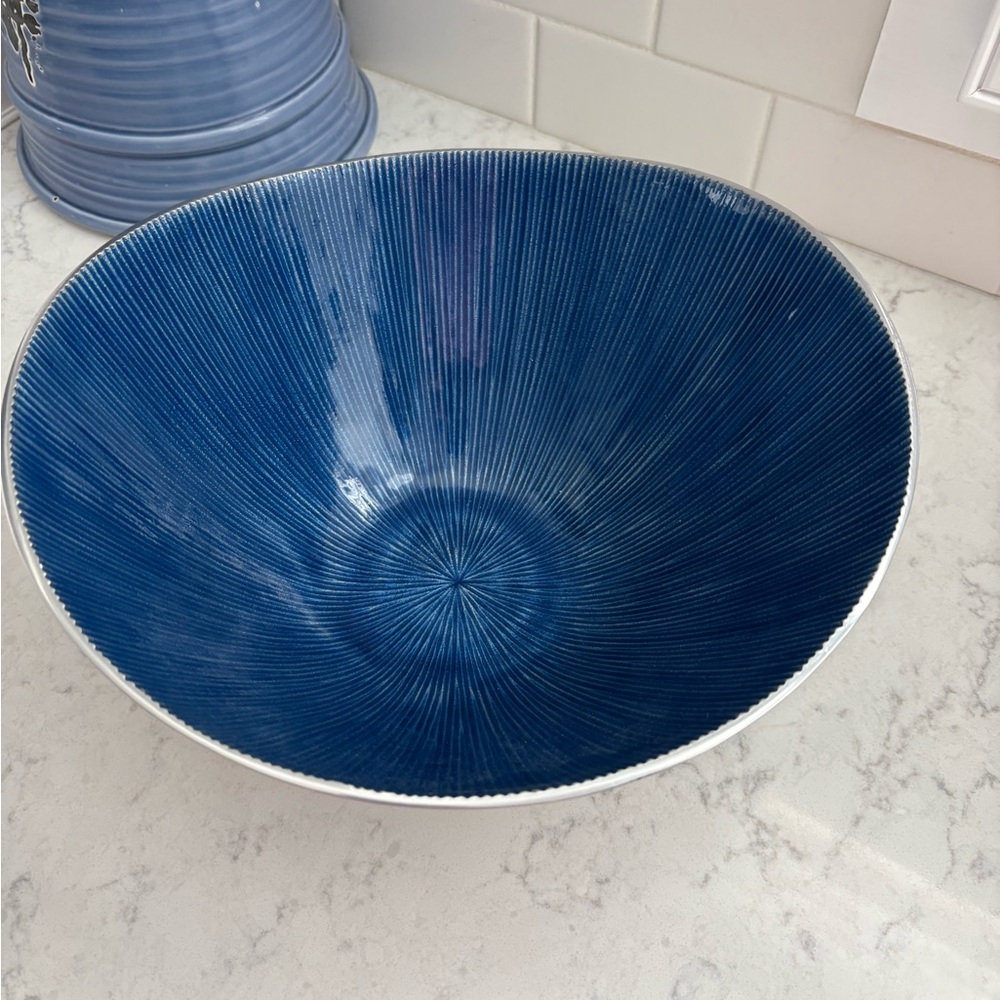 Elegant Blue and silver Bowl